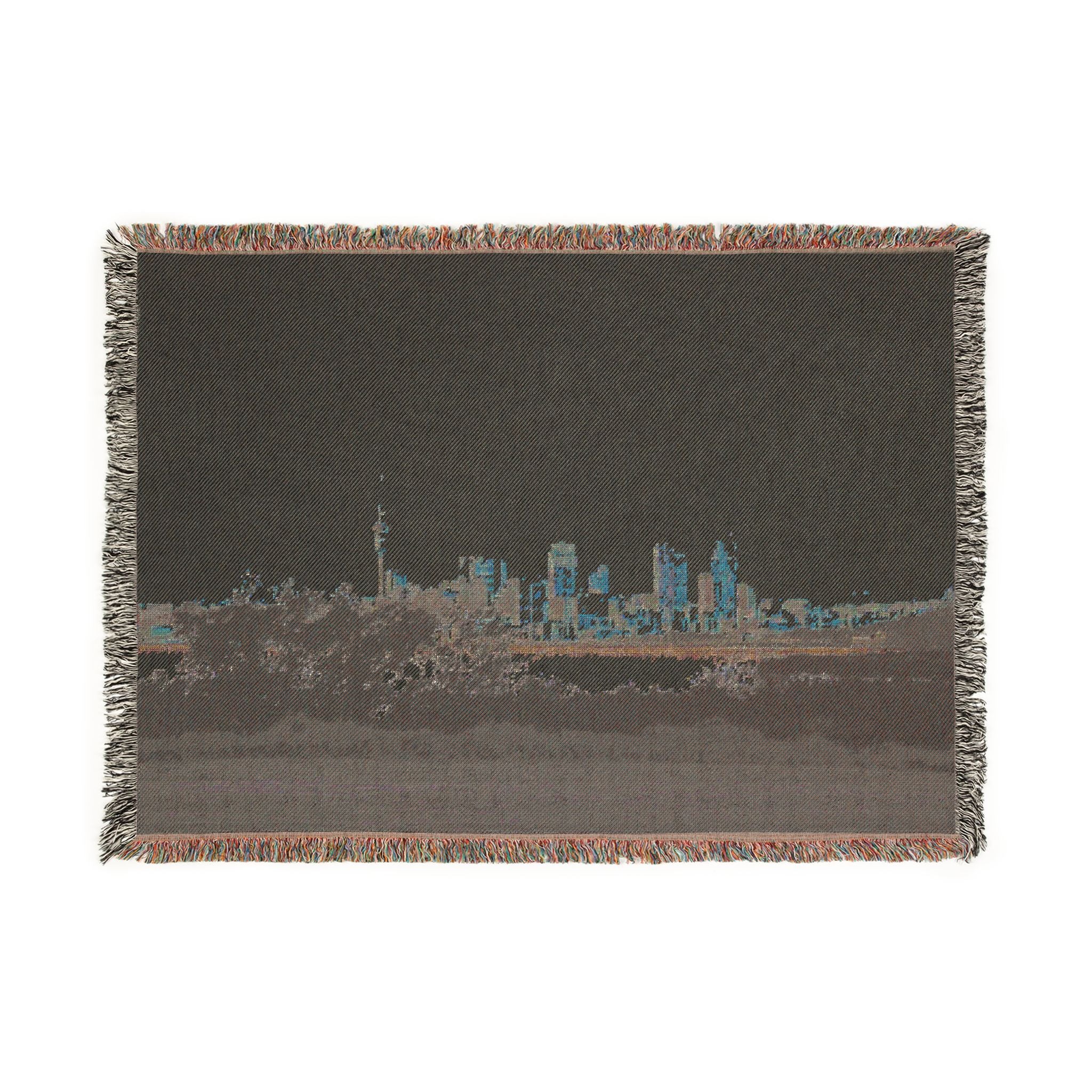 Aucklsnd City morning scape (original photograph Jenifergcreates) Woven Blanket