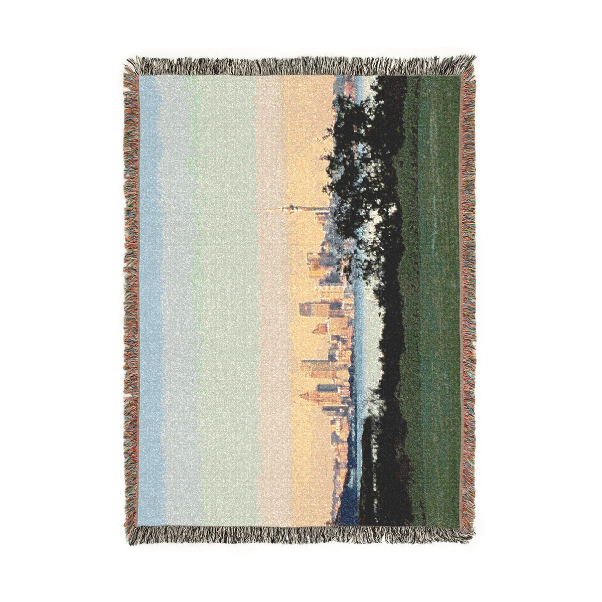 Aucklsnd City morning scape (original photograph Jenifergcreates) Woven Blanket