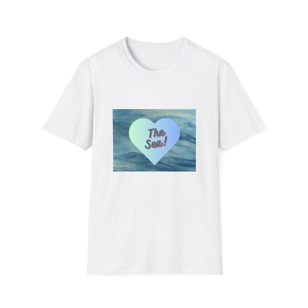 Wave Design + I ❤️ the sea Unisex (original design Jenifergcreates) Softstyle T-Shirt