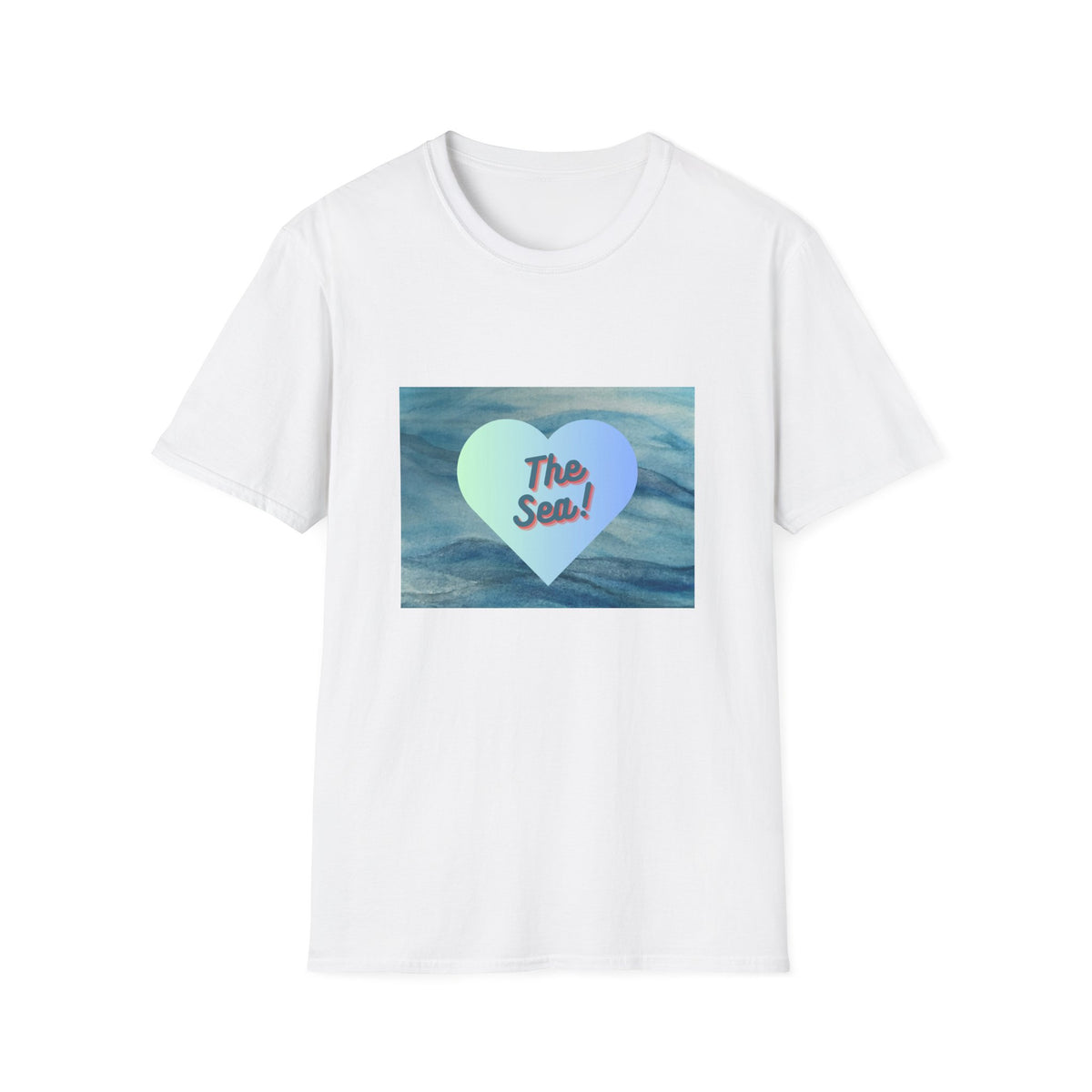 Wave Design + I ❤️ the sea Unisex (original design Jenifergcreates) Softstyle T-Shirt